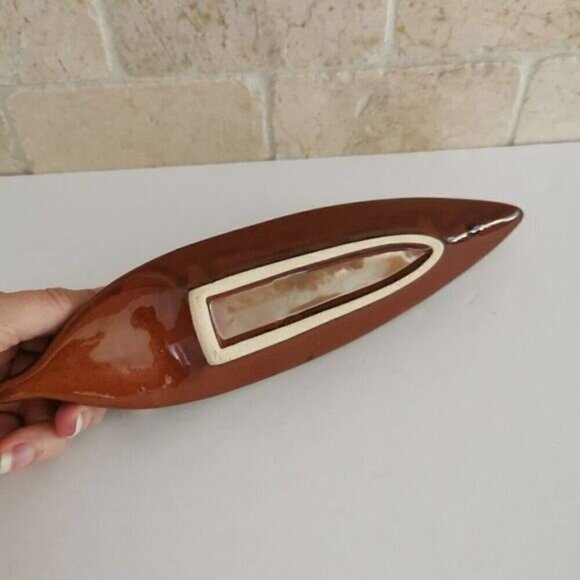 Cat Incense Holder Stick Burner Leaf Brown Ceramic Animal Figure - Picture 8 of 9